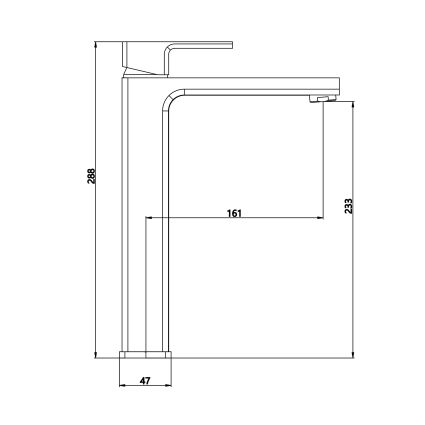 Змішувач для раковини Lidz Dozorca 001FH високий (k35) Chrome LDDOZ001FHCRM48990 - 2