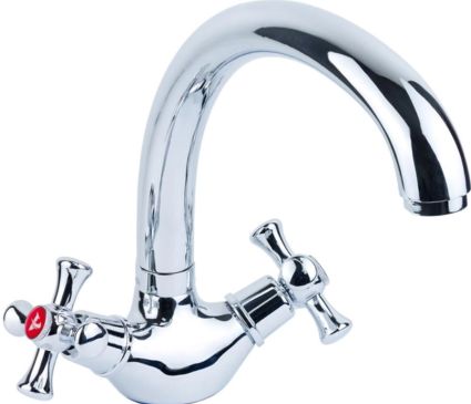 Смеситель PL 1/2&amp;quot; для кухни гусак ухо на гайке AQUATICA (PL-4B155C) - 1
