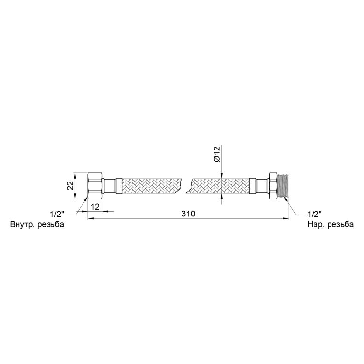 Шланг SD Plus вода нерж.опл. 30 г ш SD398W30 - 2