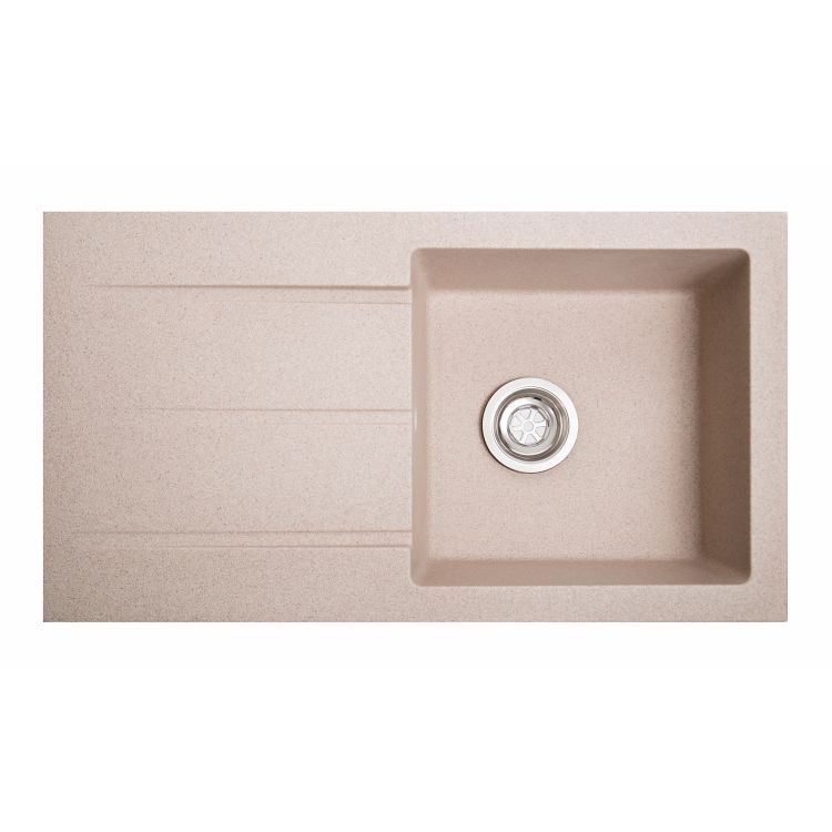 Мойка SOLID Quadro 780*435 розовая из искусственного камня, с сіфоном - 1