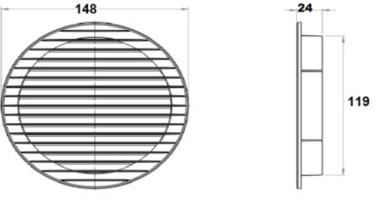 Решітка airRoxy AOzSg 120 graphite (02-232) - 2