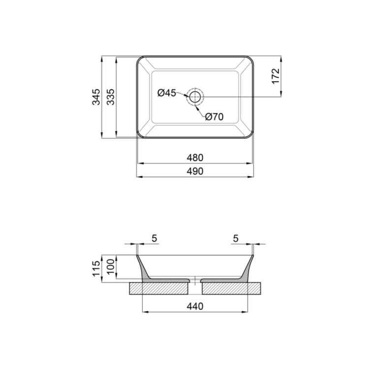 Раковина-чаша Qtap Virgo 490х350х110 White QT18112261WN - 2