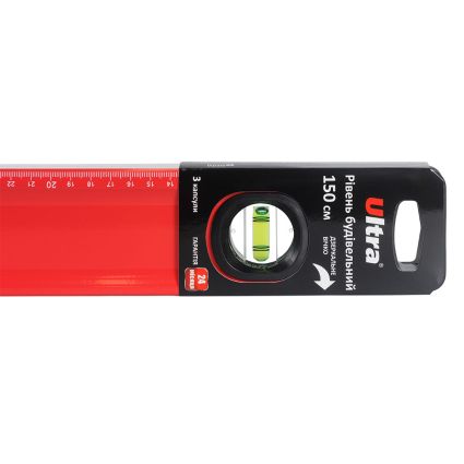 Уровень магнитный 3 капсулы + зеркальный глазок 2 рукоятки 150см ULTRA (3716262) - 2