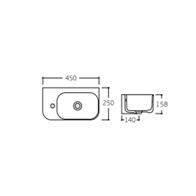 Раковина Qtap Tern 450х250х158 White QT1711H02LW - 2