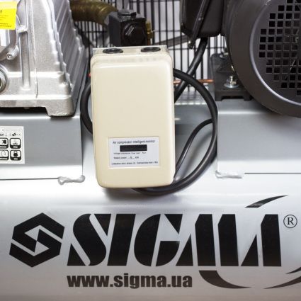 Компрессор ременной двухцилиндровый 380В 4кВт 678л/мин 10бар 100л Sigma (7044521) - 5