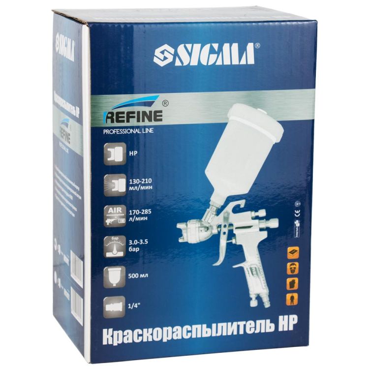Фарборозпилювач HP Ø1.6мм 170-285л/хв 3-3.5 бар/б 500мл (пласт) Refine (6811421) - 8