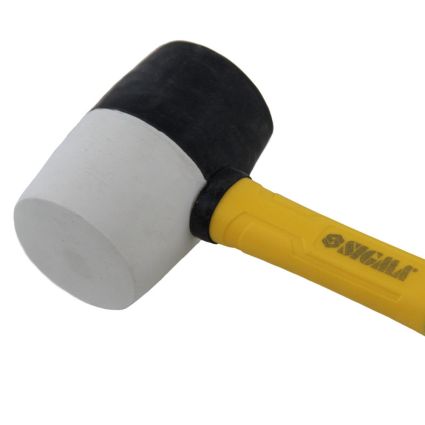 Киянка резиновая чёрно-белая 450г фиберглассовая рукоятка SIGMA (4317241) - 3