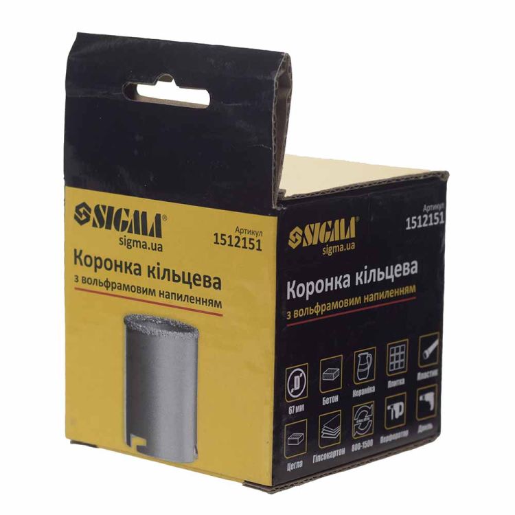 Коронка кільцева з вольфрамовим напиленням 67мм Sigma (1512151) - 5