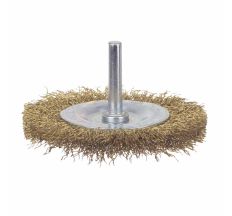 Щетка проволочная дискообразная Ø75мм хвостовик Ø6мм (латунированная) Sigma (9013071)