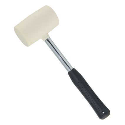 Киянка резиновая белая 450г металлическая обрезиненная рукоятка SIGMA (4317421) - 2