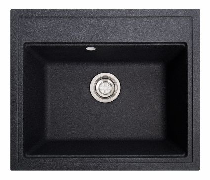 Мойка SOLID Gross 600*520 антрацит из искусственного камня, с сіфоном - 1