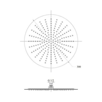 Лійка для верхнього душу Лейки Lidz Лейка 130 300 мм округла LDNIA130NKS32451 Nickel - 2