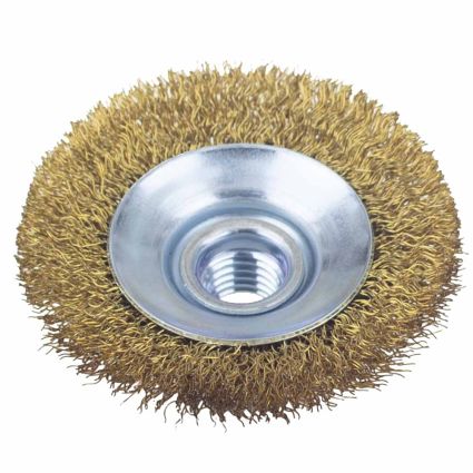 Щетка проволочная конусообразная Ø75мм М14×2мм (латунированная) Sigma (9016071) - 5