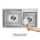 Акційний набір Lidz: мийка з двома чашами інтегрована Brushed Steel 3,0/1,0 мм + Змішувач Aria для кухні з гнучким виливом (k35) Grey - 5