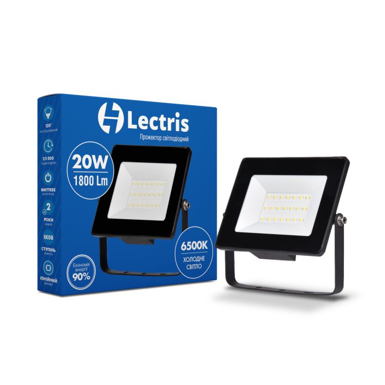 Прожектор LED20W 1800Лм 6500K 185-265V IP65 Lectris - 1