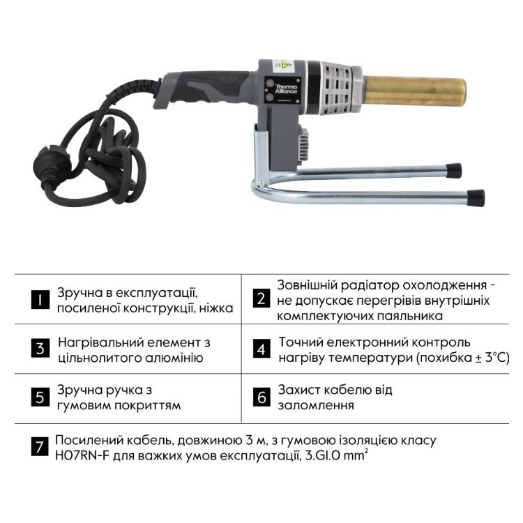 Паяльник для PPR Ø20-32 стержневой (автоматический) STD-102 700W Thermo Alliance - 4