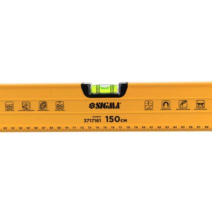 Уровень магнитный 3 капсулы + поворотная капсула 2 рукоятки 150см SIGMA (3717161) - 5