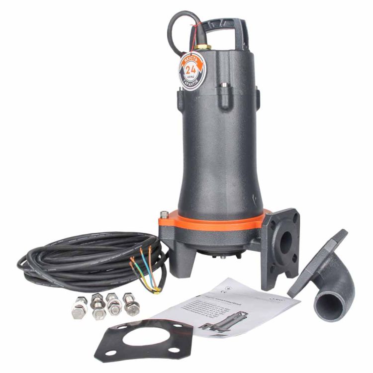 Насос канализационный 380В 1.1кВт Hmax 17.5м Qmax 350л/мин (с режущим механизмом) LEO 3.0 (7739613) - 1