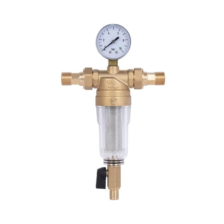Фильтр самопромывной 1/2&amp;quot; Standart с манометром, с пластиковой колбой TAS128W15 Thermo Alliance - 1