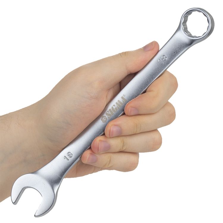Ключ рожково-накидний 18мм CrV satine Sigma (6021181) - 7