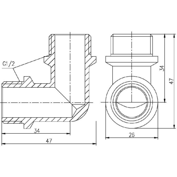 Уголок SD Forte 1/2&amp;quot;х1/2&amp;quot; НН - 2