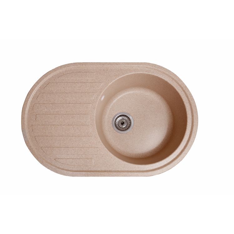 Мойка SOLID Elegant 770*500 розовая из искусственного камня, с сіфоном - 1