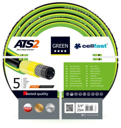 Шланг садовий Cellfast Green ATS2 для поливу діаметр 3/4 дюйма, довжина 25 м (GR 3/4 25) - 1