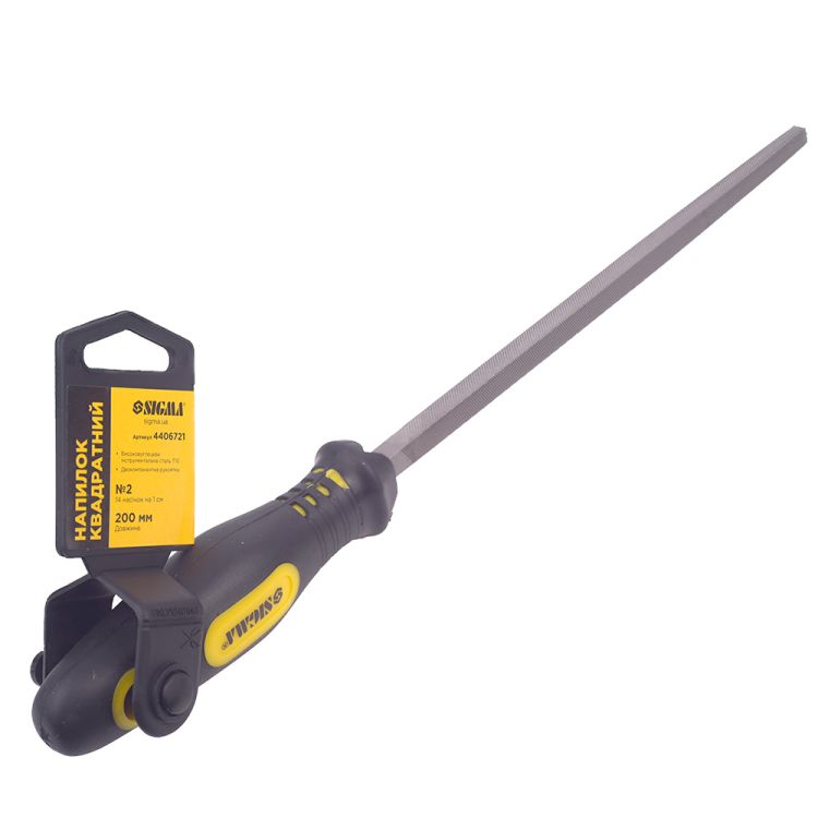 Напильник квадратный 200мм №2 двухкомпонентная рукоятка SIGMA (4406721) - 5