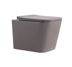 Унітаз підвісний Qtap Tern Ultra Quiet 520×345×325 мм, Stone grey, з сидінням Slim Duroplast / Soft-close / Quick Release QTTER26SG49000