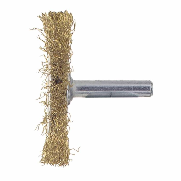 Щетка проволочная дискообразная Ø50мм хвостовик Ø6мм (латунированная) Sigma (9013051) - 4