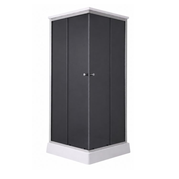 Душовий бокс Lidz Kubis SB90x90.SAT.LOW.GR, скло тоноване 4 мм - 1