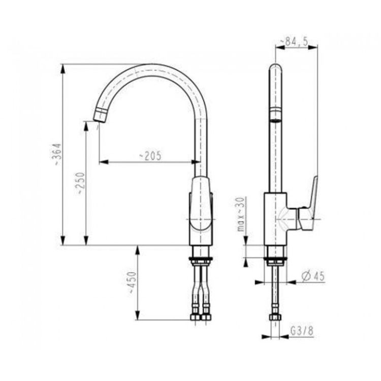 Змішувач кухонний KFA Armatura ONYKS 6513-915-00 - 2