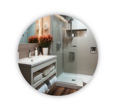 Дзеркало Qtap Taurus R1000 з LED-підсвічуванням Touch, з антизапотіванням, з димером, рег. темп. кольору (3000-6500K) QTTAUR100049004