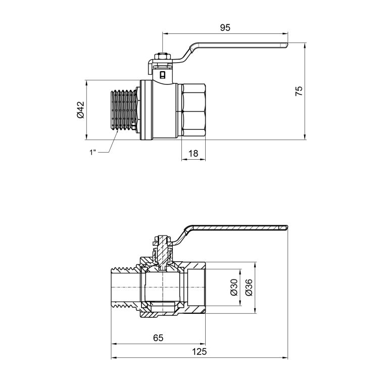 Кран кульовий SD Plus 1&amp;quot; РГШ газ - 2