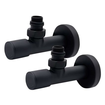 Комплект кранів Thermo Alliance Standart 1/2&amp;quot; З для рушникосушарки кутовий чорний SF395W15B - 1
