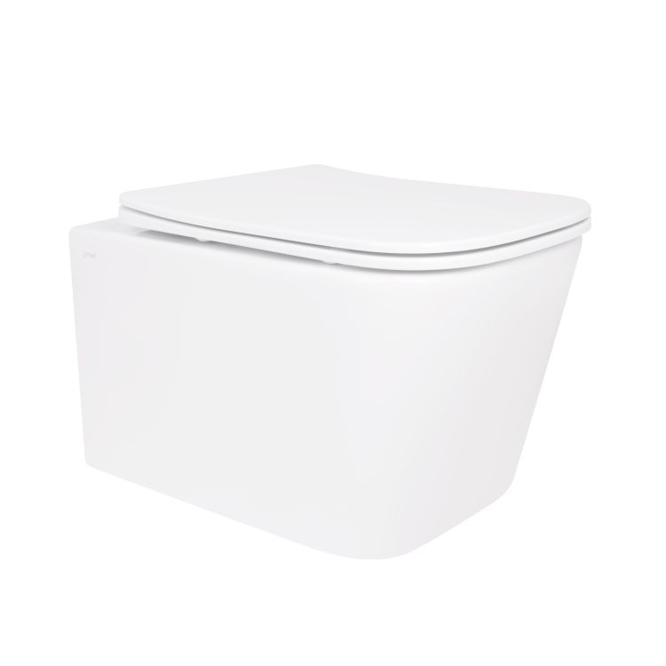 Унітаз підвісний Crow Rimless 485х340х330 мм, White, з сидінням Slim Duroplast/ Soft-close/ Quick Release QT05335171RW Qtap - 1