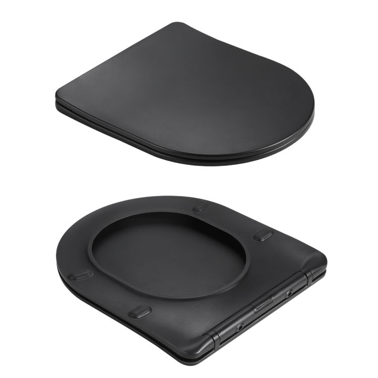 Унітаз підвісний Qtap Jay Ultra Quiet 485х360х320 мм, Matt Black, сидінням Slim Duroplast/ Soft-close/ Quick Relase QT07335177MB - 8