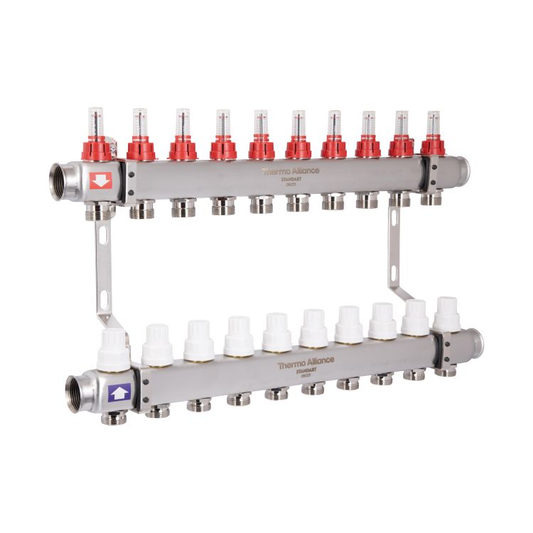 Коллектор с расходомерами SD Plus 1&amp;quot; на 2 выхода нерж. - 3
