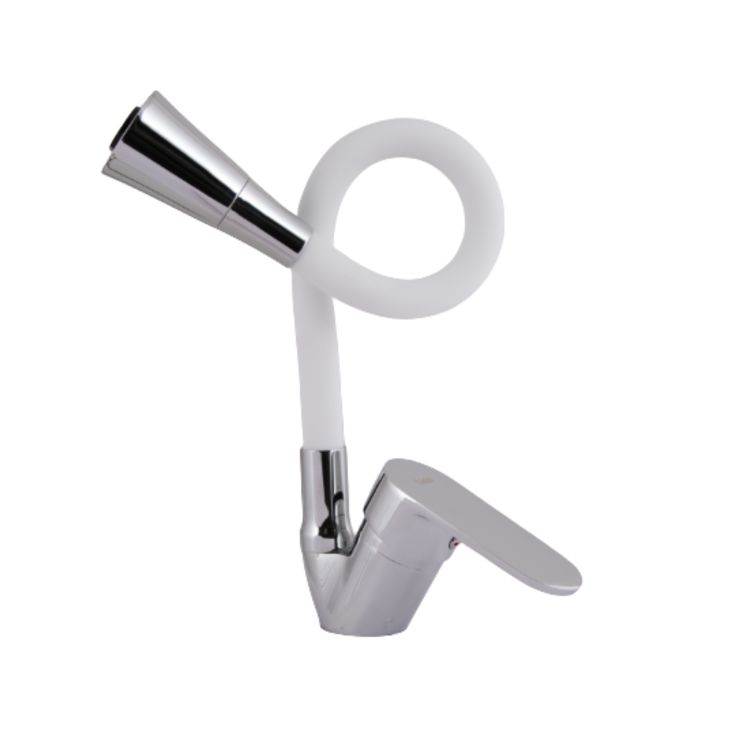 Смеситель для кухни Tani 008F3 с гибким изливом (k40) LDTAN008F3WCR37037 White / Chrome Lidz - 3