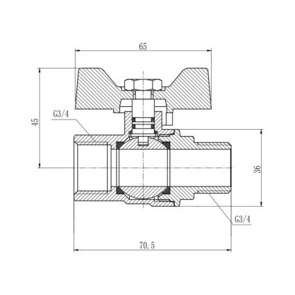 Кран кульовий SD Forte 3/4 ГШ - 2
