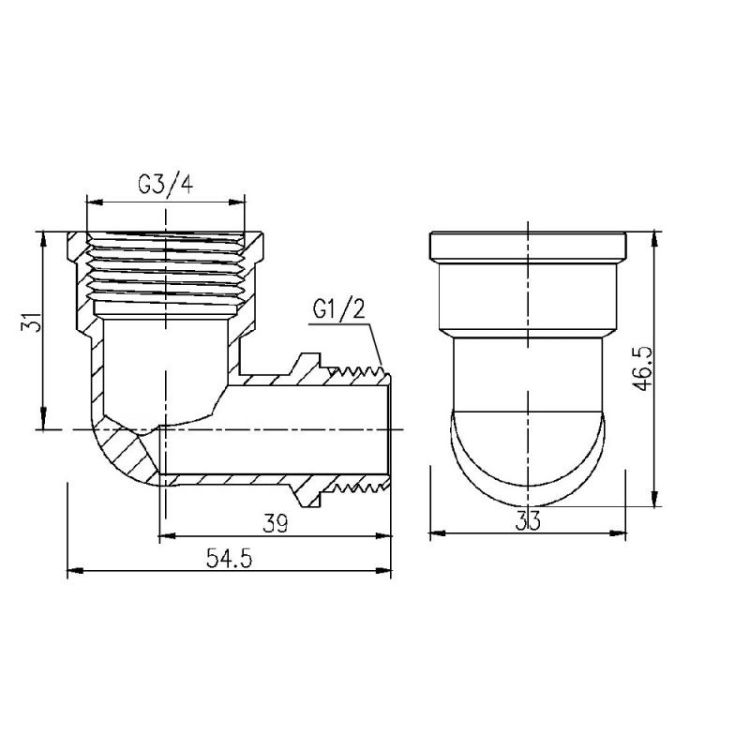 Уголок редукционный SD Forte 3/4&amp;quot;х1/2&amp;quot; ВН - 2