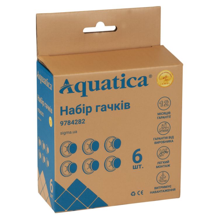 Крючки на вакуумных присосках s42 Ø40×40мм черный/белый (КРАТНО 6ШТ) AQUATICA (9784282) - 6
