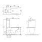 LEON REY Rimless компакт 60,5*34*80,5cм напольный, гориз. выпуск, нижний подвод, бачок 3/4,5л, сиденье Slim slow-closing - 2
