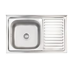 Кухонна мийка Brinex 5080-L 0,8 мм Satin (BRIN5080LSAT06)