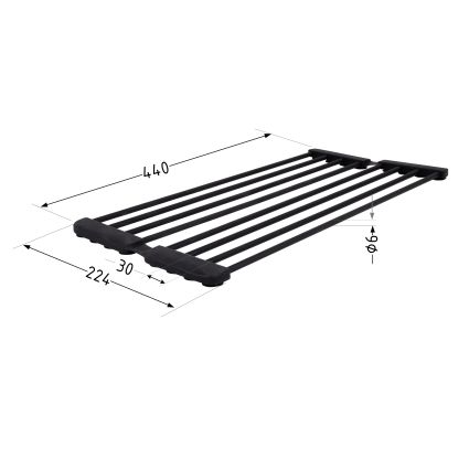 Сушарка на кухонну мийку з присоскою Lidz Acsis LA09 Black, кругла основа, для посуду 440х234 мм LDACSLA09BLM49777 - 2