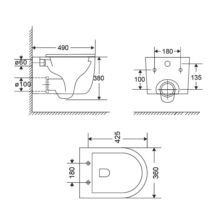 Унитаз подвесной Qtap Taurus безободочный с сиденьем Soft-close QT2433084EUQW - 2
