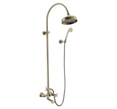 CUTHNA antiqua система душова (двохвентильний змішувач для ванни, верхній та ручний душ), бронза
