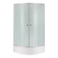 Душова кабіна Latwa SC90x90.SAT.MID.FR полукругла, скло Frost 4 мм + Душовий піддон KAPIELKA ST90x90x26, з панеллю Lidz - 1