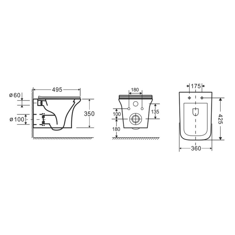 ELANTA Rimless унітаз підвісний 49*36*39,5 см, сидіння Duroplast Slim slow-closing - 2