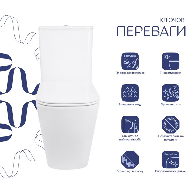 Унітаз підлоговий Qtap Stork Ultra Quiet 630×350×805 мм із сидінням Soft-close, White QTSTO27W49260 - 3